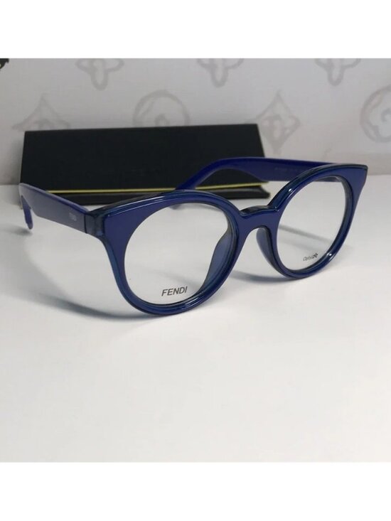 New Authentic Fendi FF0198/F PJP Blue Round Eyeglasses main image 5